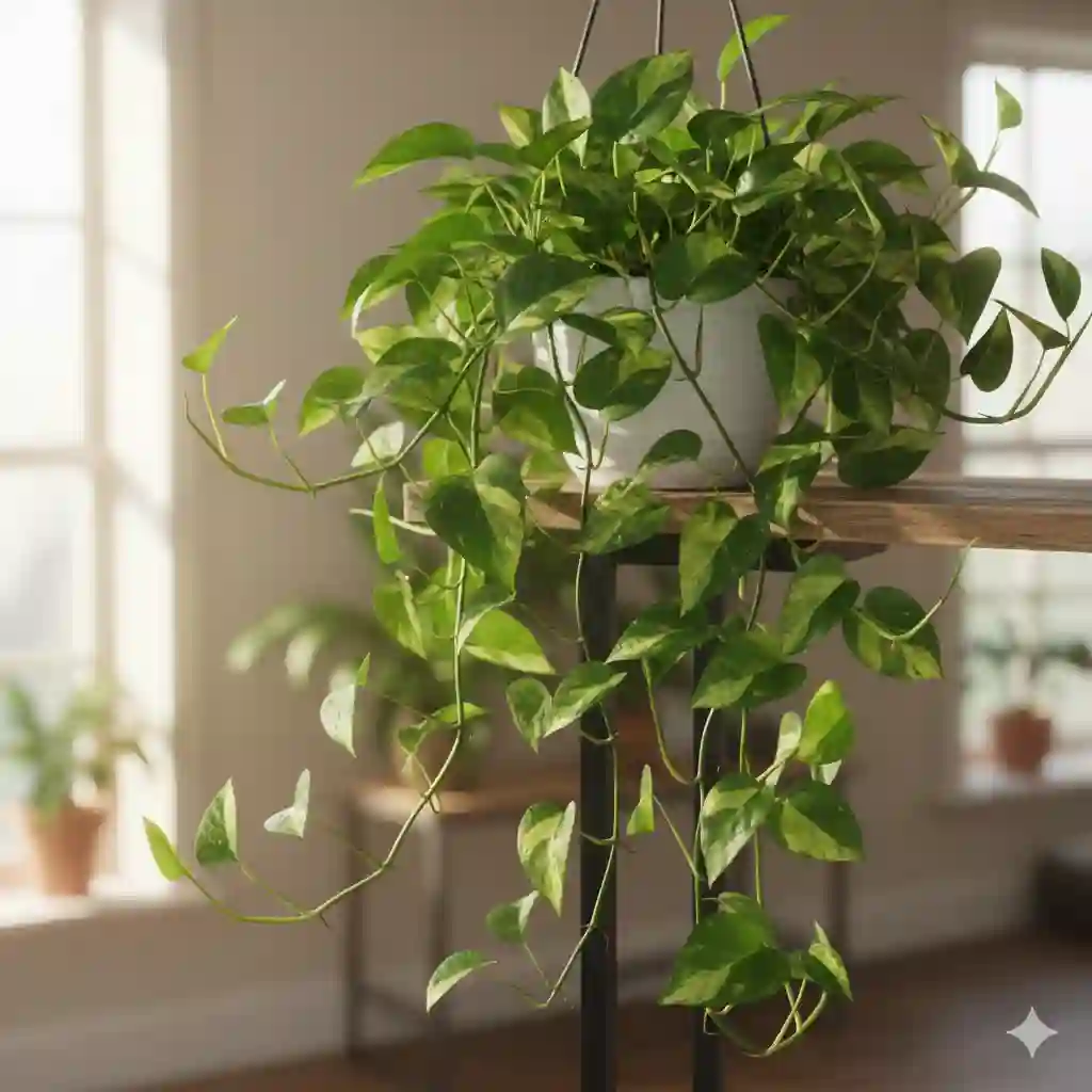 Money Plant Variegated With Hanging Pot